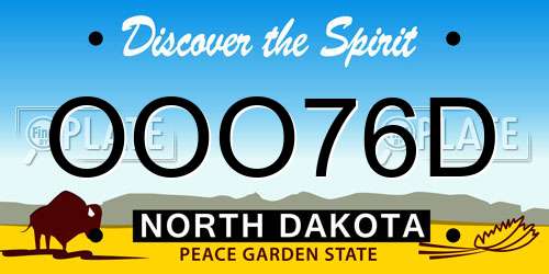 OOO76D North Dakota License Plate
