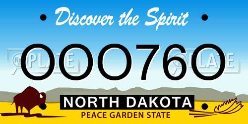 OOO76O North Dakota License Plate