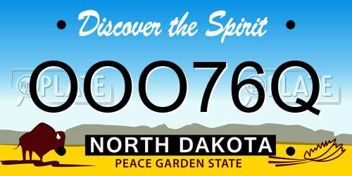 OOO76Q North Dakota License Plate
