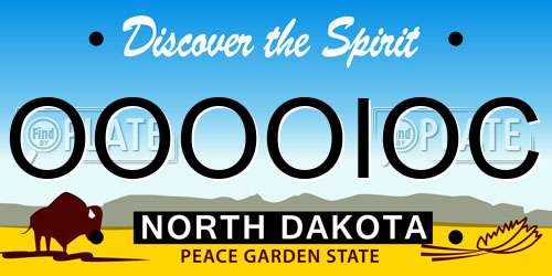 OOOOIOC North Dakota License Plate