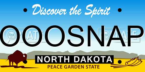 OOOSNAP North Dakota License Plate