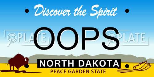OOPS North Dakota License Plate