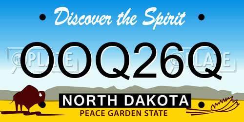 OOQ26Q North Dakota License Plate