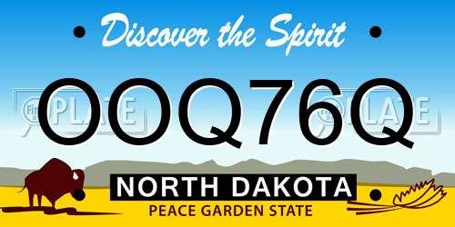 OOQ76Q North Dakota License Plate