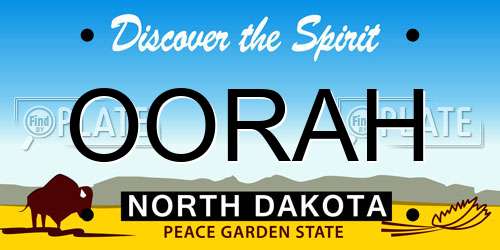 OORAH North Dakota License Plate