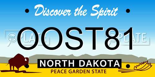 OOST81 North Dakota License Plate