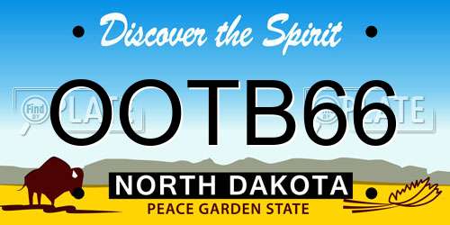 OOTB66 North Dakota License Plate