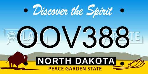 OOV388 North Dakota License Plate