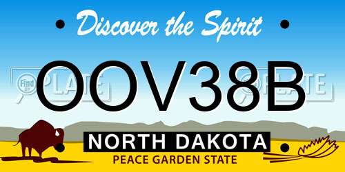 OOV38B North Dakota License Plate