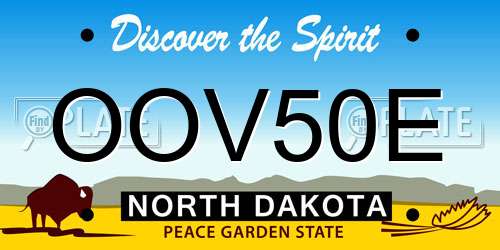 OOV50E North Dakota License Plate