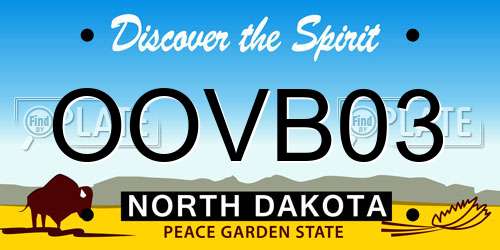 OOVB03 North Dakota License Plate