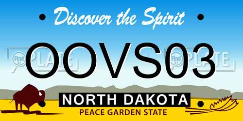 OOVS03 North Dakota License Plate