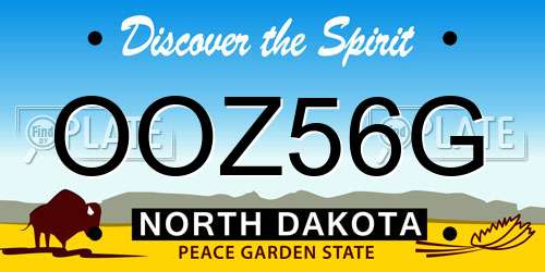 OOZ56G North Dakota License Plate