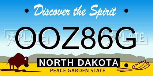 OOZ86G North Dakota License Plate