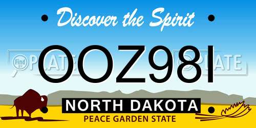 OOZ98I North Dakota License Plate