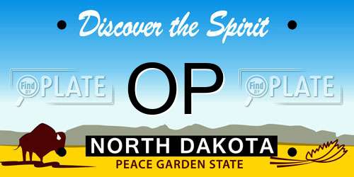 OP North Dakota License Plate