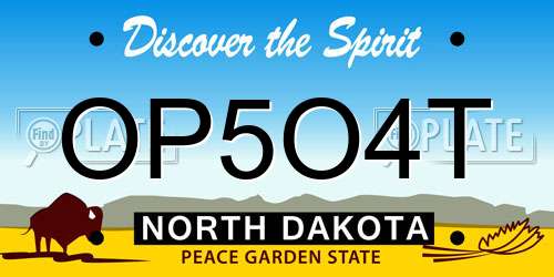 OP5O4T North Dakota License Plate