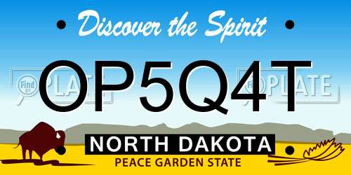 OP5Q4T North Dakota License Plate