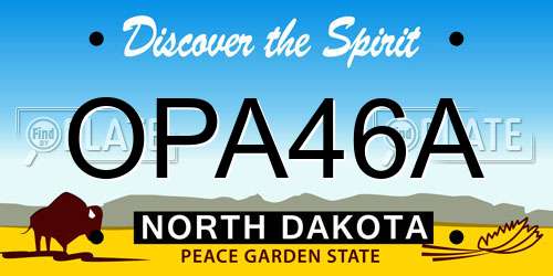 OPA46A North Dakota License Plate