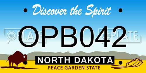 OPB042 North Dakota License Plate