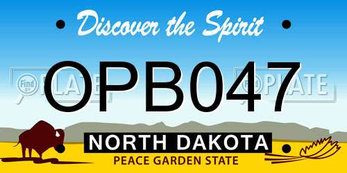 OPB047 North Dakota License Plate