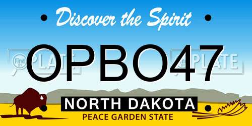 OPBO47 North Dakota License Plate