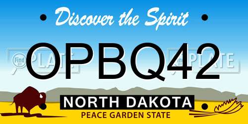 OPBQ42 North Dakota License Plate