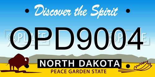 OPD9004 North Dakota License Plate