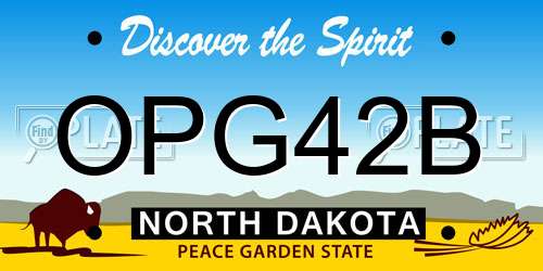 OPG42B North Dakota License Plate