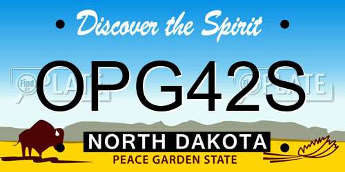 OPG42S North Dakota License Plate