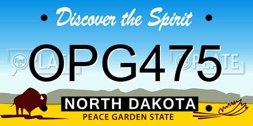 OPG475 North Dakota License Plate