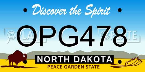 OPG478 North Dakota License Plate