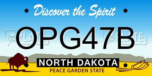 OPG47B North Dakota License Plate