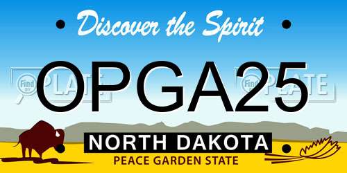 OPGA25 North Dakota License Plate