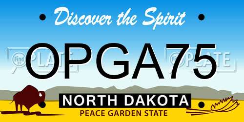 OPGA75 North Dakota License Plate