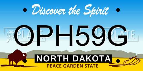 OPH59G North Dakota License Plate