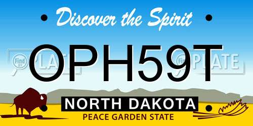 OPH59T North Dakota License Plate