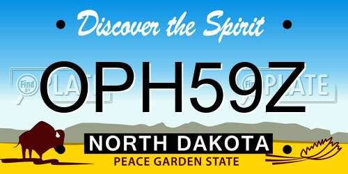 OPH59Z North Dakota License Plate
