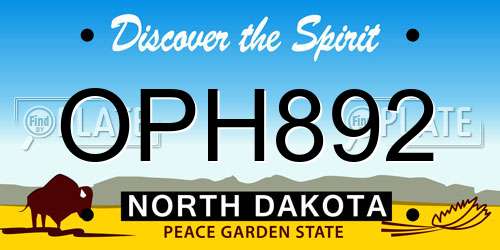 OPH892 North Dakota License Plate