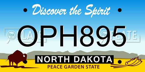OPH895 North Dakota License Plate