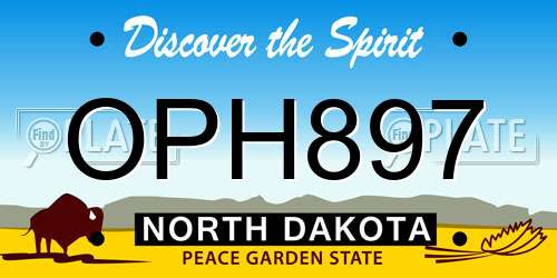 OPH897 North Dakota License Plate