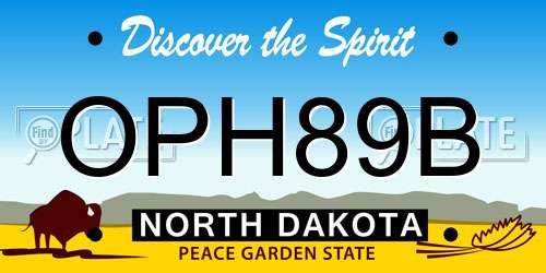 OPH89B North Dakota License Plate