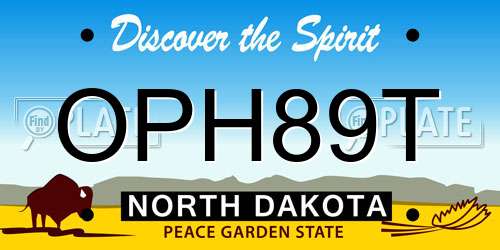 OPH89T North Dakota License Plate