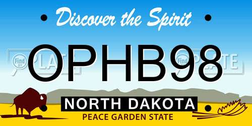 OPHB98 North Dakota License Plate