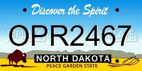 OPR2467 North Dakota License Plate