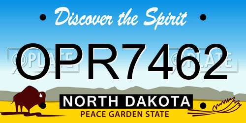 OPR7462 North Dakota License Plate