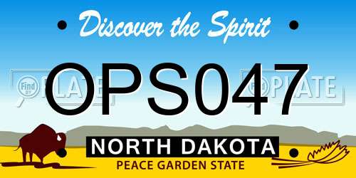 OPS047 North Dakota License Plate