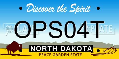 OPS04T North Dakota License Plate
