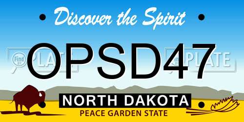 OPSD47 North Dakota License Plate