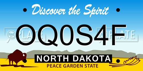 OQ0S4F North Dakota License Plate